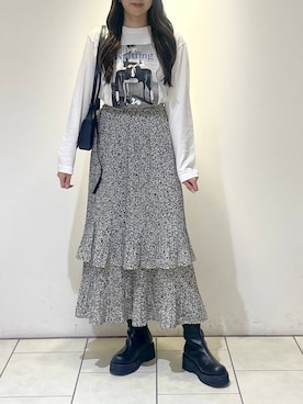 「A part by（アパートバイ）のスクエアミニショルダー（ショルダーバッグ）」を使った、cocoさん（レディース・160cm）の秋コーディネート