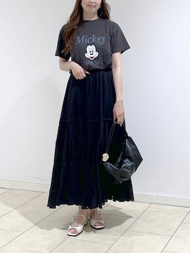 「A part by（アパートバイ）のハートモチーフバッグ（ショルダーバッグ、ブラック系）」を使った、cocoさん（レディース・160cm）の春コーディネート