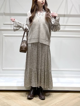 「A part by（アパートバイ）のアイテム（ベスト）」を使った、cocoさん（レディース・160cm）の秋コーディネート