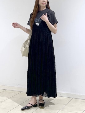 「A part by（アパートバイ）のハートモチーフバッグ（ショルダーバッグ、ホワイト系）」を使った、cocoさん（レディース・160cm）の春コーディネート