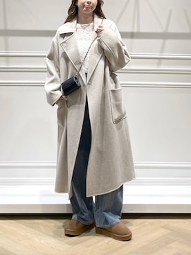 「アイテム（ステンカラーコート）」を使った、cocoさん（レディース・160cm）の秋コーディネート