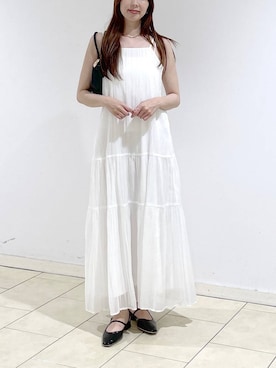 「A part by（アパートバイ）のハートモチーフバッグ（ショルダーバッグ、ブラック系）」を使った、cocoさん（レディース・160cm）の夏コーディネート