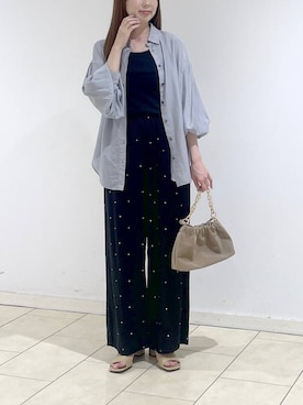 「A part by（アパートバイ）のチュールタンク（タンクトップ、ブラック系）」を使った、cocoさん（レディース・160cm）の春コーディネート