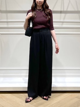 「着痩せ」｜「アイテム（スラックス）」を使った、cocoさん（レディース・160cm）の夏コーディネート