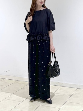 「A part by（アパートバイ）のハートモチーフバッグ（ショルダーバッグ、ブラック系）」を使った、cocoさん（レディース・160cm）の春コーディネート