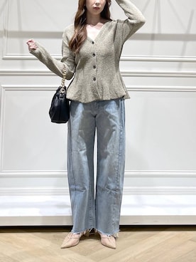 「A part by（アパートバイ）のチェーン2WAYBAG（ショルダーバッグ、ブラック系）」を使った、cocoさん（レディース・160cm）の春コーディネート