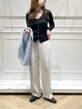 「アイテム（ストール/ショール）」を使った、cocoさん（レディース・160cm）の秋コーディネート