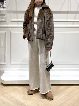 「アイテム（スリッポン）」を使った、cocoさん（レディース・160cm）の冬コーディネート