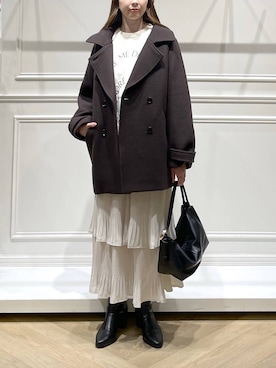 「apart by lowrys」｜「アイテム（ピーコート）」を使った、cocoさん（レディース・160cm）の秋コーディネート