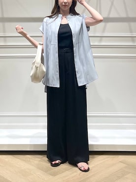 「着痩せ」｜「アイテム（スラックス）」を使った、cocoさん（レディース・160cm）の夏コーディネート