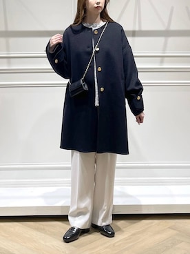 「apart by lowrys」｜「アイテム（ノーカラーコート）」を使った、cocoさん（レディース・160cm）の秋コーディネート