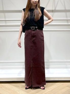「アイテム（デニムスカート）」を使った、cocoさん（レディース・160cm）の夏コーディネート