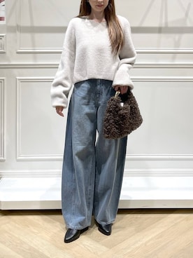 「A part by（アパートバイ）のアイテム（デニムパンツ）」を使った、cocoさん（レディース・160cm）の秋コーディネート