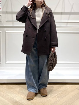 「apart by lowrys」｜「アイテム（ピーコート）」を使った、cocoさん（レディース・160cm）の秋コーディネート