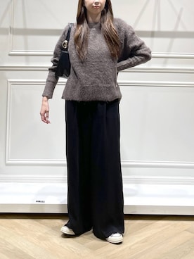 「A part by（アパートバイ）のシャギーニットプルオーバー（ニット/セーター）」を使った、cocoさん（レディース・160cm）の秋コーディネート