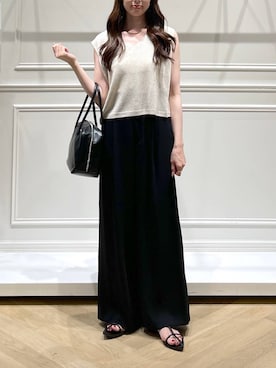 「A part by（アパートバイ）の≪追加2≫SUS/ビーズネックレス（ネックレス）」を使った、cocoさん（レディース・160cm）の夏コーディネート