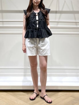 「A part by（アパートバイ）の≪追加2≫SUS/ビーズネックレス（ネックレス）」を使った、cocoさん（レディース・160cm）の夏コーディネート