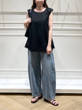 「A part by（アパートバイ）の≪追加2≫SUS/ビーズネックレス（ネックレス）」を使った、cocoさん（レディース・160cm）の夏コーディネート