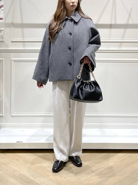 「アイテム（ステンカラーコート、グレー系）」を使った、cocoさん（レディース・160cm）の冬コーディネート