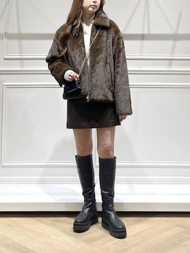 「apart by lowrys」｜「アイテム（その他アウター）」を使った、cocoさん（レディース・160cm）の秋コーディネート