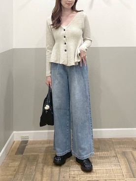 「A part by（アパートバイ）のハートモチーフバッグ（ショルダーバッグ、ブラック系）」を使った、cocoさん（レディース・160cm）の秋コーディネート