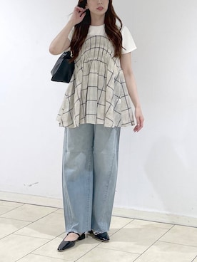「A part by（アパートバイ）のハートモチーフバッグ（ショルダーバッグ、ブラック系）」を使った、cocoさん（レディース・160cm）の春コーディネート