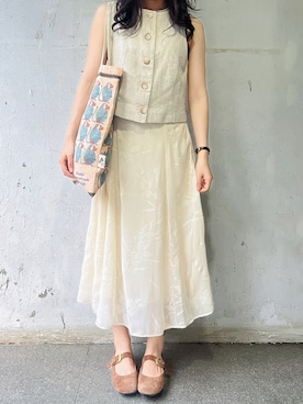 「ZARA（ザラ）のアイテム（ベスト）」を使った、tohanさん（レディース・161cm）の夏コーディネート