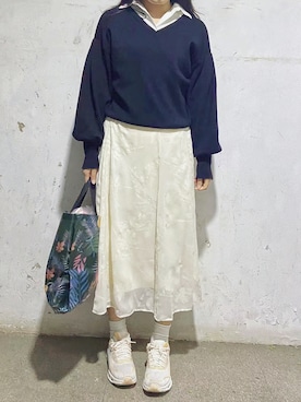 「VIS（ビス）のアイテム（ニット/セーター、ブラック系）」を使った、tohanさん（レディース・161cm）の秋コーディネート