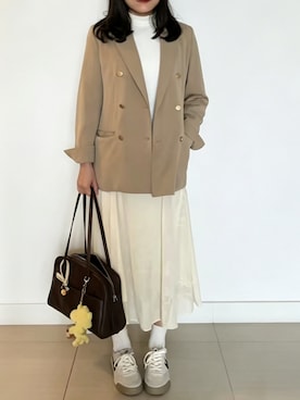 「ROPE' PICNIC（ロペピクニック）のアイテム（スーツジャケット、ベージュ系）」を使った、tohanさん（レディース・161cm）の春コーディネート