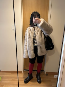 「アイテム（バックパック/リュック）」を使った、たかこさん（レディース・158cm）の冬コーディネート