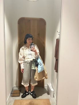 「NIKE（ナイキ）のNIKE W AIR MAX PLUS / ナイキ ウィメンズ エア マックス プラス 【SP】（スニーカー、ブラック系）」を使った、たかこさん（レディース・158cm）の夏コーディネート