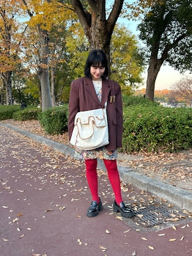 「アイテム（その他アウター、ブラウン系）」を使った、たかこさん（レディース・158cm）の冬コーディネート