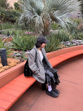 「アイテム（テーラードジャケット、グレー系）」を使った、たかこさん（レディース・158cm）の冬コーディネート