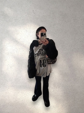 「FOREVER 21（フォーエバー トゥエンティーワン）のアイテム（パンツ）」を使った、たかこさん（レディース・158cm）の冬コーディネート