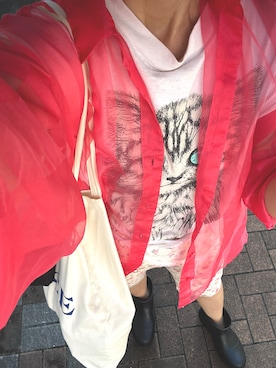 「アイテム（その他トップス、ホワイト系）」を使った、たかこさん（レディース・158cm）の夏コーディネート