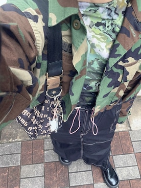 「アイテム（ミリタリージャケット）」を使った、たかこさん（レディース・158cm）の秋コーディネート