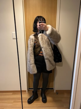 「アイテム（バックパック/リュック）」を使った、たかこさん（レディース・158cm）の冬コーディネート