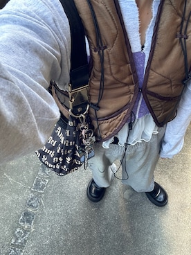 「アイテム（スウェットパンツ）」を使った、たかこさん（レディース・158cm）の秋コーディネート