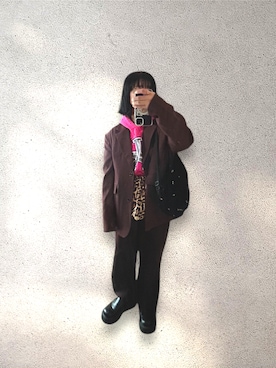 「アイテム（パーカー）」を使った、たかこさん（レディース・158cm）の冬コーディネート