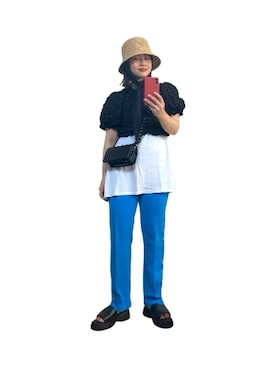 「Firsthand（ファーストハンド）のアイテム（帽子）」を使った、たかこさん（レディース・158cm）の夏コーディネート