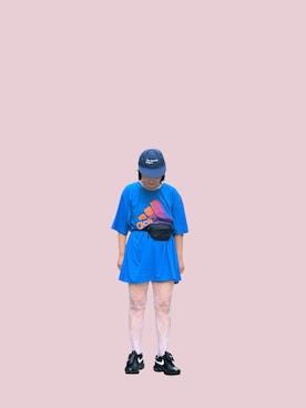 「NIKE（ナイキ）のNIKE ナイキ W CHLL TRRY TWL SHOR ショートパンツ IF0572 133SAIL/MYSTNY（その他パンツ、ホワイト系）」を使った、たかこさん（レディース・158cm）の夏コーディネート