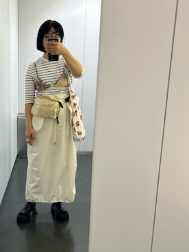 「アイテム（ボディバッグ/ウエストポーチ）」を使った、たかこさん（レディース・158cm）の夏コーディネート