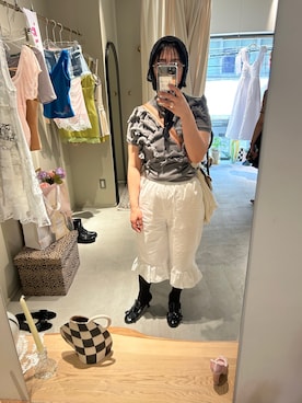 「LONSLAN（ロンスラン）のアイテム」を使った、たかこさん（レディース・158cm）の夏コーディネート