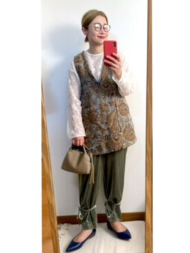 「SLOBE citron.（スローブシトロン）のアイテム（ジャケット/アウター）」を使った、たかこさん（レディース・158cm）の秋コーディネート