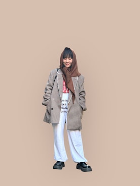 「アイテム（バックパック/リュック）」を使った、たかこさん（レディース・158cm）の冬コーディネート