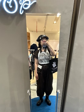 「Emma Francis（エマフランシス）のラバー レインブーツ（レインシューズ、ブラック系）」を使った、たかこさん（レディース・158cm）の夏コーディネート