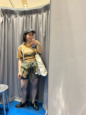 「SANSeLF（サンセルフ）の【SANSeLF】パターンレースタイツ saa25a206（タイツ/ストッキング、グレー系）」を使った、たかこさん（レディース・158cm）の夏コーディネート