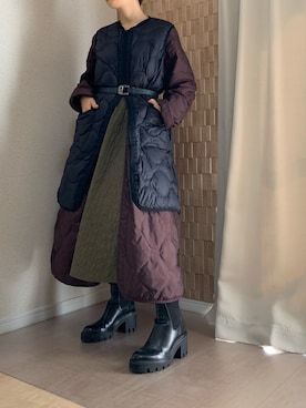 「45R（フォーティファイブアール）のアイテム（ジャケット/アウター）」を使った、arsさん（レディース・152cm）の冬コーディネート