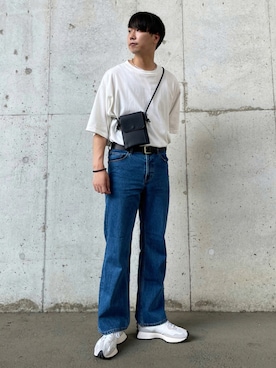 「JUNRED（ジュンレッド）のアイテム（バッグ）」を使った、BABAさん（メンズ・177cm）の夏コーディネート