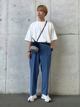 「JUNRED（ジュンレッド）のアイテム（ショルダーバッグ）」を使った、BABAさん（メンズ・177cm）の夏コーディネート